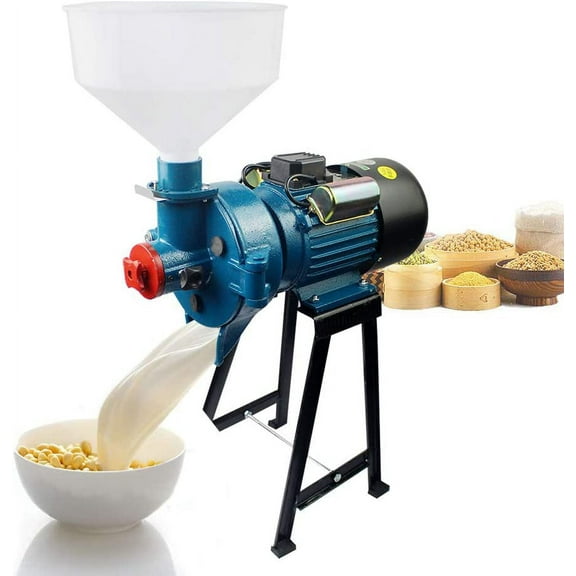Miumaeov Electric Grain Mill-Mill Grinder Animal Poultry Feed Mill Corn Soybean Coffee Wheat Rice Wheat GrainMachine W/Funnel