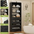 thumbnail image 5 of Aheaplus Wood Closet Organizer with 4 Drawers, 21.3" Closet System Tower with Open Shelves, Modular Closet Drawers System, Walk-in Closet or Small Closets Wardrobe, Tall Storage Cabinet Unit, Black, 5 of 8