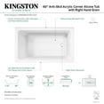 thumbnail image 6 of Aqua Eden VTAP6036R22TS 60-Inch Acrylic Rectangular 2-Wall Corner Alcove Tub, Right Hand Drain in Glossy White, 6 of 8