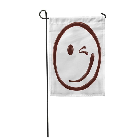 SIDONKU Brown Smile Chocolate Smiley Face on Realistic Food Liquid Garden Flag Decorative Flag House Banner 12x18 inch