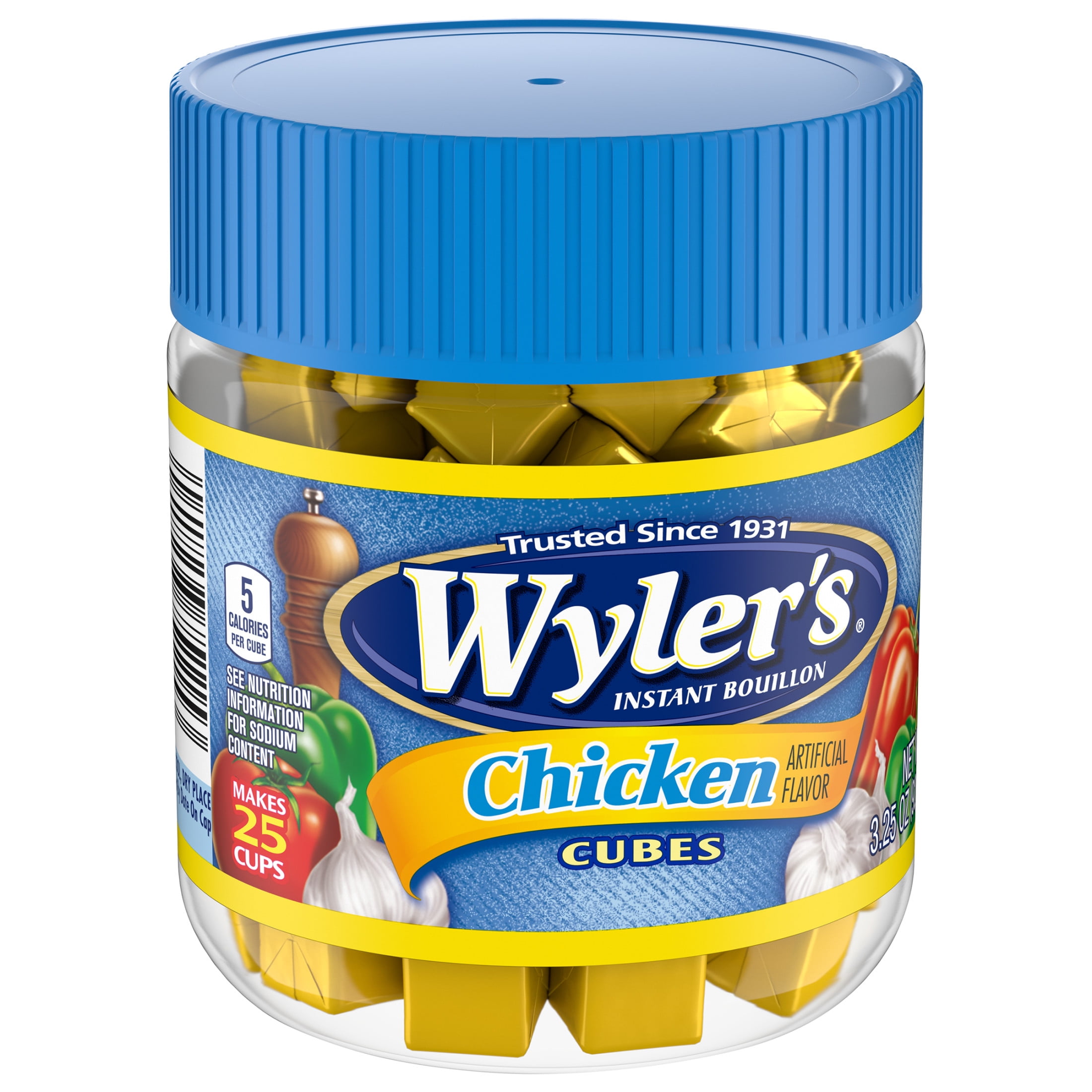 Wyler's Instant Bouillon Chicken Flavored Cubes, 3.25 oz Jar