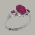 thumbnail image 2 of LBG British Made 925 Sterling Silver Natural Ruby Womens Engagement Ring - 33 size options - Size 6, 2 of 6