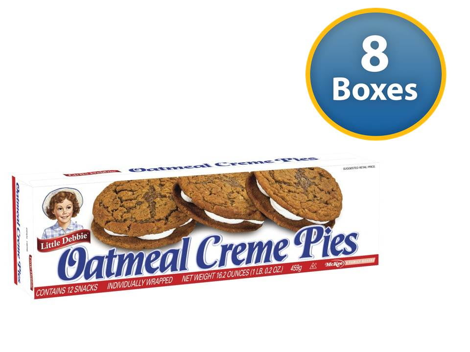 Little Debbie Oatmeal Creme Pies 12 Count Box (8 Boxes) 16.2 OZ