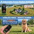 thumbnail image 4 of Wireless Dog Fence, 3-in-1 Dog Training Collar with Remote & Automatic Bark Control, 8 Adjustable Radius Settings, 4 of 8