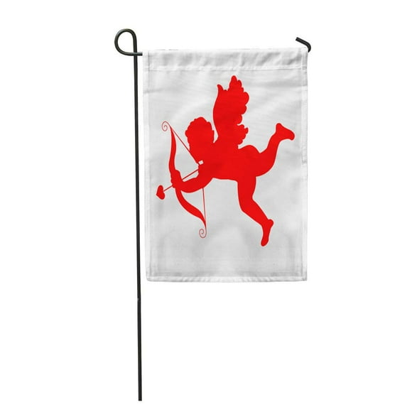 KDAGR Red Matchmaker Cupid Bow and Arrow Affair Angel Anniversary Garden Flag Decorative Flag House Banner 28x40 inch