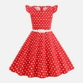 thumbnail image 2 of Gubotare Girls Holiday Dresses Girls Dresses Ruffle Sleeve Dress Flutter Hem A-Line Swing Pleated Tiered Casual Party Dress Size 8-9 (Red,8-9 Years), 2 of 9