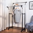 thumbnail image 2 of Honey-Can-Do Steel Double Rod Rolling Clothes Rack, Black/Chrome, 2 of 4