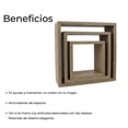 thumbnail image 4 of Set 3 repisas flotantes cuadradas minimalista Roble decora hogar ELLEGANCE HOUSEWARE FS39097, 4 of 5