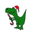 thumbnail image 3 of CafePress - T Rex Dinosaur In Santa Hat Pajamas - Women's Short Sleeve Print T-Shirt and Pants Light Cotton Pajama Set, 3 of 7