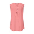 thumbnail image 4 of Womens Cotton Linen Tank Tops, Sleeveless Shirts for Women Summer Casual Vintage Solid Color Ruched Button Up V Neck Dressy Blouses, 4 of 6