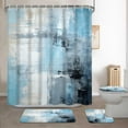 thumbnail image 7 of 4Pcs Bathroom Shower Curtain Sets with Rugs,Blue Orange Painting Art Bathroom Sets with Shower Curtain and Rugs and Accessories, 7 of 7
