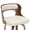 Beige, variant on ClinQ 26 inch Swivel Bar Stools Set of 3, Counter Height Bar Chairs with Walnut Legs and Silver Ring Footrest, Upholstered Faux Leather, Black