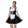 thumbnail image 2 of LEKWK Dirndl Dresses Women Ruffled Puff Short Sleeve Lace Apron Cosplay Fancy Dress German Oktoberfest Costume for Halloween Theme Party, 2 of 5