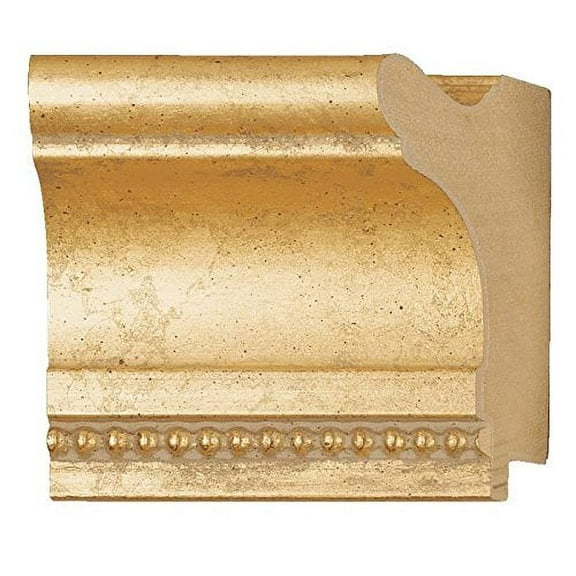 Picture Frame Moulding (Wood) 100Ft Bundle - Traditional Gold Finish - 3" Width - 3/8" Rabbet Depth