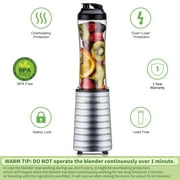 La Reveuse Smoothies Blender 300 Watt with 18 oz BPA Free Portable Travel Sports Bottle(Silver)