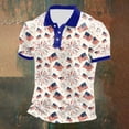 thumbnail image 2 of Laipiong Men's Patriotic Regular Fit Polo Shirt American Flag Pattern Short Sleeve For 4th Of July Daily Outdoor Wear, 2 of 3