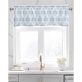 thumbnail image 2 of Blue Paisley Floral Linen Curtain Valance for Bedroom/Bathroom/Kitchen/Living/Dining Room Window,Traditional Oriental Ethnic Mandala Boho Pocket Topper Drapes Decorative Cafe Drapery Panel 60"x18", 2 of 6