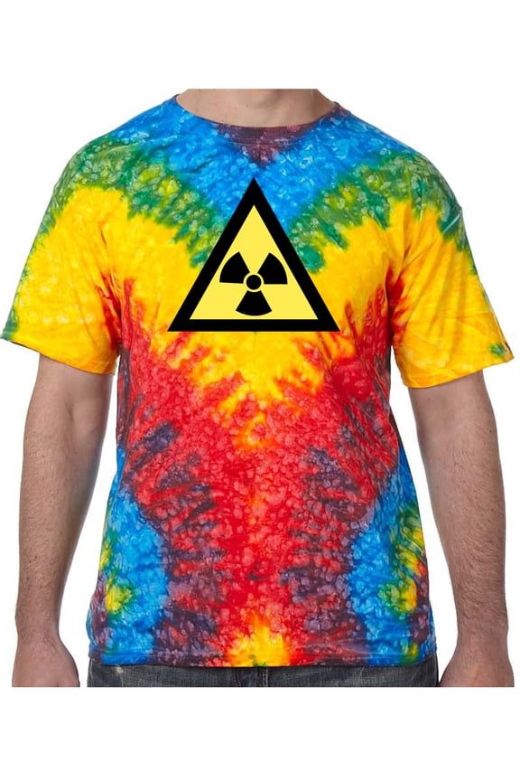 Radioactive Triangle Symbol Tie Dye Tee Shirt - Woodstock, 3XL