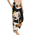 thumbnail image 3 of Kdxio Women's Comfy Stretch Cat Skulls and FlowersPrint Drawstring Pajama Pants-X-Large, 3 of 9
