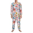 thumbnail image 3 of Yiaed Floral Ditsy Print Men’s Pajamas Set - Long Sleeve Button Down Sleep Shirt and Pajama Bottoms Sleepwear Set Mens Pjs Sets Men's Pajama Bottoms-Small, 3 of 7