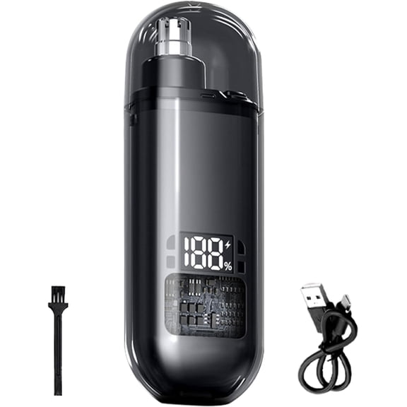 Ear and Nose Trimmer for Men Women,Portable Electric Nose Hair Trimmer Clippers for Travel,Digital Display,Cordless Rechargeable