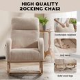 thumbnail image 5 of Rocking Chair Nursery with 26'' High Backrest, Teddy Upholstered Glider Rocker with Side Pocket, Accent Armchair with Solid Wood Legs for Living Room, Beige, 5 of 7