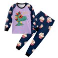 thumbnail image 1 of Caqnni Children's All-Day Play Set 2 Piece Soft Cotton Outfit with Long Sleeves, Suitable for Spring Summer Fall, Vibrant Patterns(Purple,4-5 Years), 1 of 5