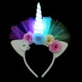 thumbnail image 5 of Diademas de flores de malla con diadema de unicornio de 1 pieza para niñas, 5 of 5