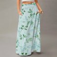 thumbnail image 2 of LWavelet Hibiscus Print Maxi Skirt with Side Pockets Women Tropical Style Daily Casual Flowy Bottoms Green L, 2 of 5