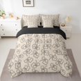 thumbnail image 2 of jejeloiu Kawaii Bowknot Bow 7-Piece Bedding Comforter Set,Chic Ribbon Bowtie King Bedding Sets,Brown Black Bed Sheets For Girl Breathable Home Decor Reversible, 2 of 8