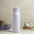 thumbnail image 3 of Zak Designs Harmony Water Bottle for Travel or At Home, 32oz Recycled Stainless Steel is Leak-Proof and Vacuum Insulated with Straw Lid and Carry Handle (Smoky Lilac Purple), 3 of 12