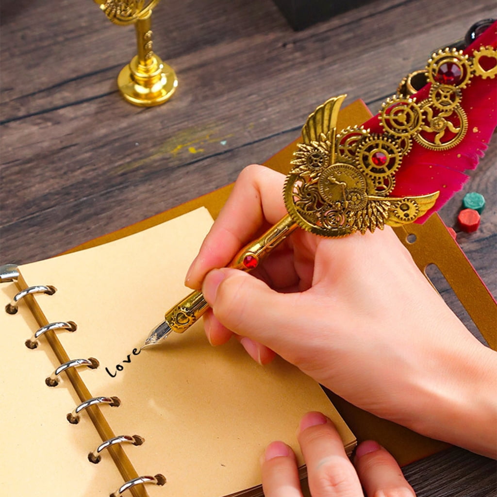 Fountain Pen Set Calligraphy Writing Pen Set Feather Dip Pen Gift Box Kits