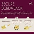 thumbnail image 3 of Solid Gold 14K Minimalist Small Polished Lightning Bolt Stud Earrings with Screw-backs 10mm, 3 of 4