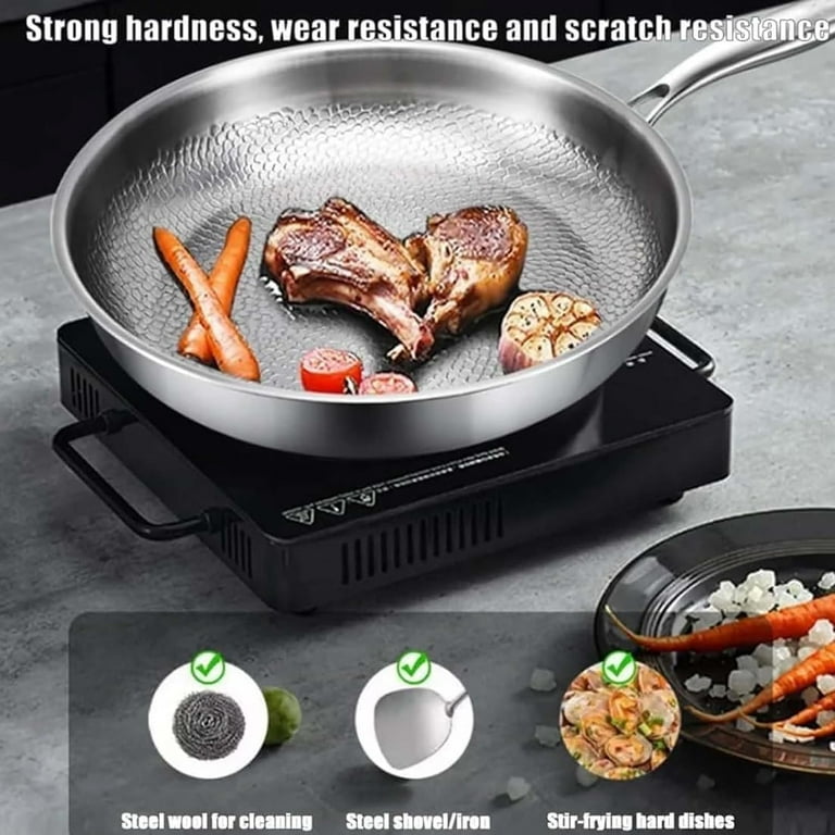Plateful Titanium Pan with Lid, 100% Pure Titanium Pan for Cooking
