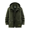 thumbnail image 1 of RXIRUCGD Manteau à Capuche Décontracté pour Homme, Coupe Ample, Uni, à Manches Longues, Sans Capuche, Manteaux Décontractés, Vert Armée, Taille : 2TG, 1 of 6