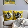 thumbnail image 3 of Summer Pillow Covers 18x18 Set of 2 Yellow Bee Kind Honeycomb Buffalo Plaid Bowknot Outdoor Decorative Throw Pillows Farmhouse Pillowcases Linen Cushion Case Decor for Home Sofa Couch Bed, 3 of 6