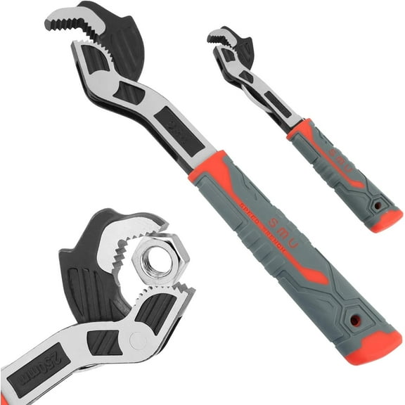 2PCS Adjustable Wrench, 7-15mm,15-35mm Self-Adjusting Quick Wrench,Multifunctional Self-Locking Pipe Wrench Tool,Auto Size Rapid Wrench for Car,Bicycle, Plumbing Repairs