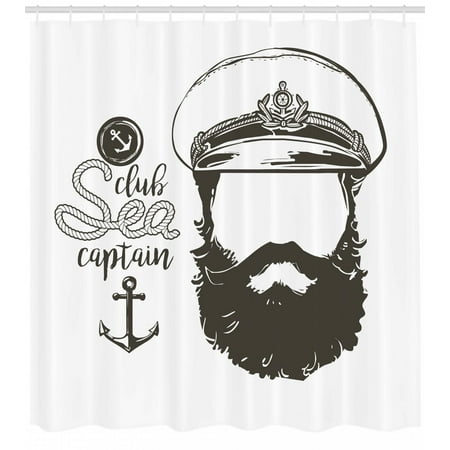 Anchor Shower Curtain Portrait Of A Faceless Captain With Hat And