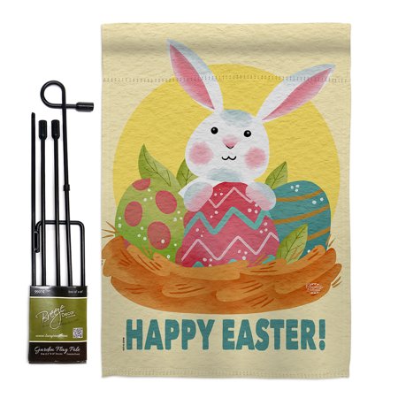 Easter Bunny Fun Garden Flag Set 13 X18.5 Double-Sided Yard Banner