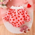thumbnail image 4 of Baby Girl Valentine's Day Outfit Girls Long Sleeve Valentine's Day Heart Prints Pullover Romper Bodysuits Romper Pullover Tops Fall Winter Clothes 3-6 Months, 4 of 6