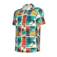 thumbnail image 2 of Balery Colorful Hawaii Palms Printed Men’s Short Sleeve Polo Shirt, Midweight Men's Shirt,Golf Polo shirts -XX-Large, 2 of 9