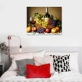 thumbnail image 5 of PALNKART Grape Wine Canvas Wall Art: Fresh Fruit Pictures Abstract Kitchen Artwork Colorful Vintage Food Oil Painting Contemporary Artistic Print for Modern Dining Room Restaurant Living Room 16x12in, 5 of 6