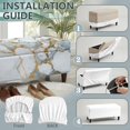 thumbnail image 6 of SEANATIVE Stretch Ottoman Slipcover for Storage Ottoman, Rectangular Footrest Stool Cover Dustproof Furniture Protector Removable Storage Bench Slipcover, M, Marble White Gold Gray, 6 of 7