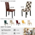 thumbnail image 7 of Unique Bargains Stretch Polyester Dining Chair Covers Set of 6, Brown and Beige, 7 of 7
