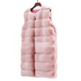 thumbnail image 6 of IROINNID Women's Sleeveless Open Front Coat Extra Long V-Neck Cover-up Faux-Fur Gilet Vest Solid Waistcoat Body Warmer Outwear, Pink, 6 of 7