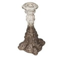 thumbnail image 2 of CC Home Furnishings Vintage Style Two-Toned Magnesia Pillar Candle Holder - 16" - White and Gold, 2 of 4