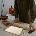 thumbnail image 7 of Homoyoyo Ceramic Clay Wedging Board with Wood Base, Khaki Drying Board for Pottery Sculpting and Craft Accessories, 1 Set, 7 of 7