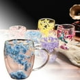 thumbnail image 2 of Double Walled Glass Coffee Mugs with Handle, Clear Insulated Cups with Flowers, 350ml Heat Resistant Cups for Espresso, Cappuccino, Tea, Latte - Gift for Mom, Wife, Women, 2 of 5