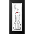 thumbnail image 2 of OnRei 11x24 Black Modern Framed Museum Art Print Titled - HEART NY B, 2 of 5