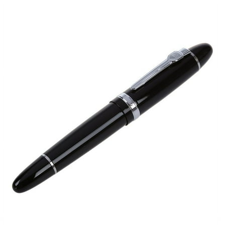 1X Black Steel Fountain Pen-Black